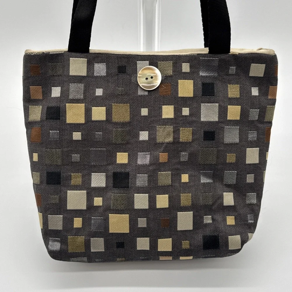 VIV‎ PICKLE Vintage One Of A Kind Designer Handbag Geometric Black Grey Unused